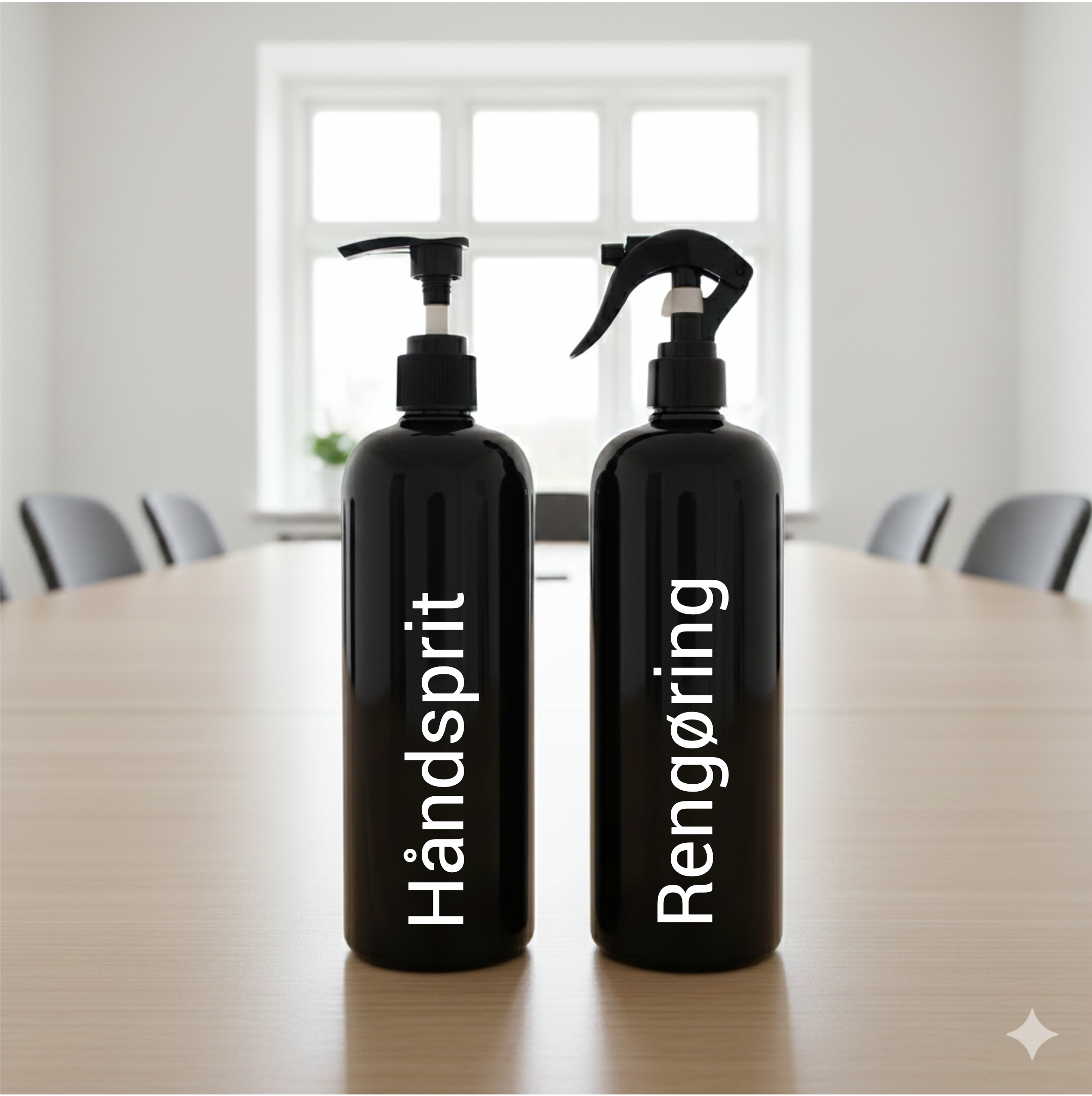 Håndsprit- & rengøringsflasker til kontoret